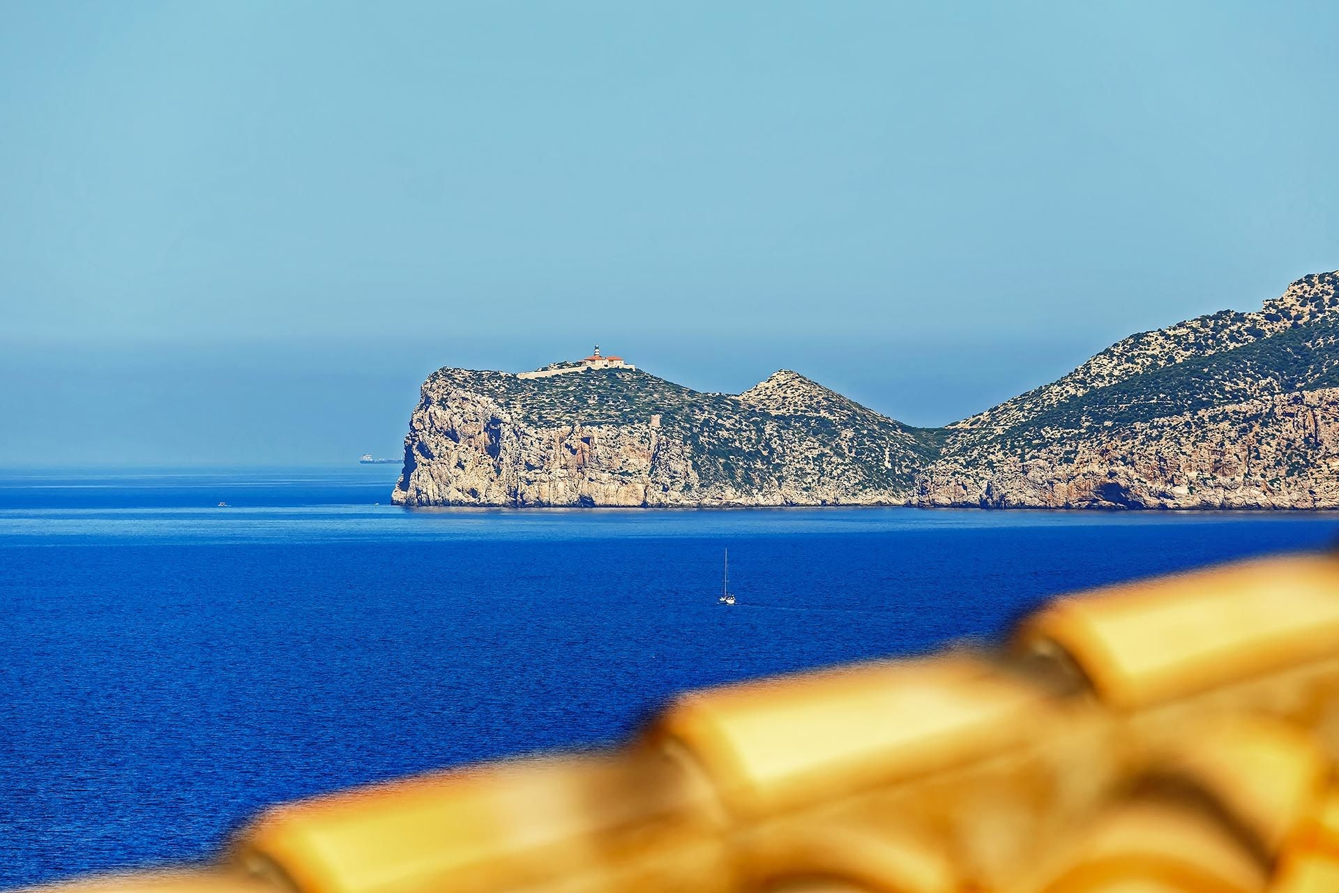 Freier Blick auf die Insel Dragonera