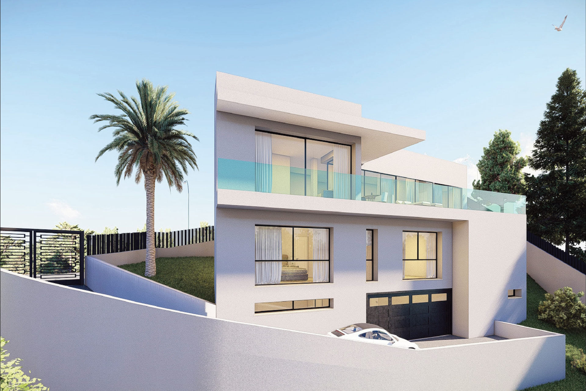  Fassade mit Einfahrtsbereich