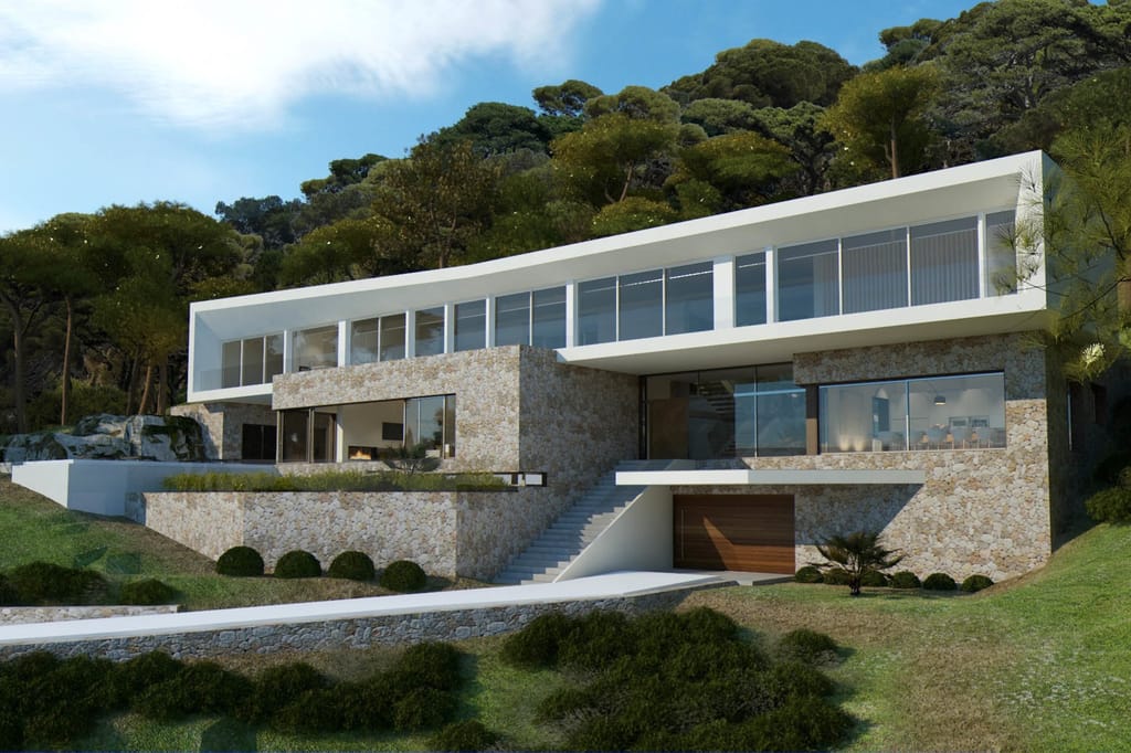 Projekt einer Neubauvilla mit Teilmeerblick in Sol de Mallorca