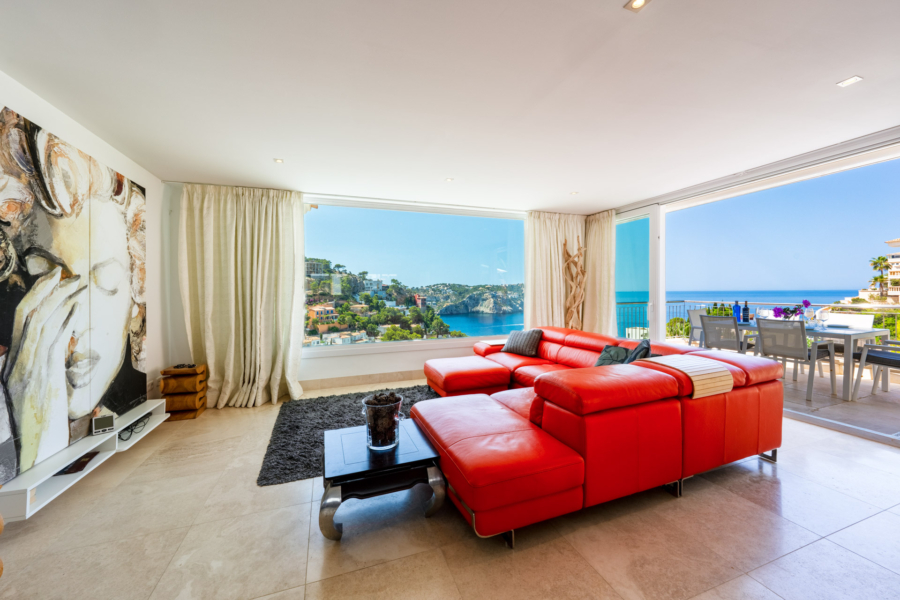 Modernes Penthouse mit privatem Pool und atemberaubendem Meerblick - Wohnbereich mit Meerblick (5560)