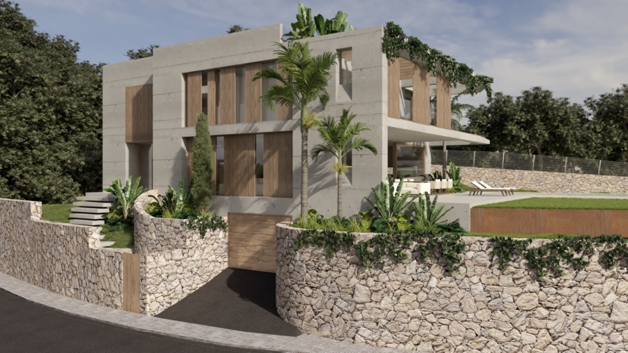 Einzigartiges Baugrundstück mit Meer- und Golfplatzblick - Projektvorschlag: Seitenansicht (4610)
