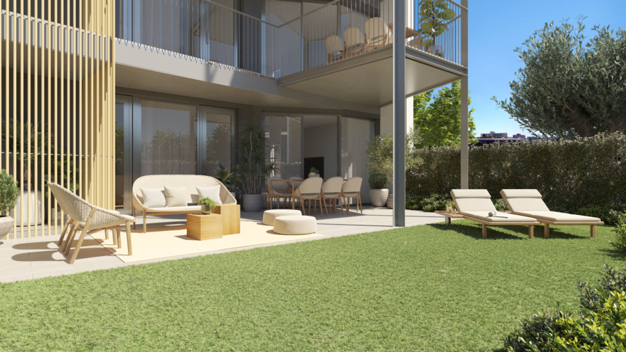 Neubauappartement in Palmanova - Gartenbereich (4585)