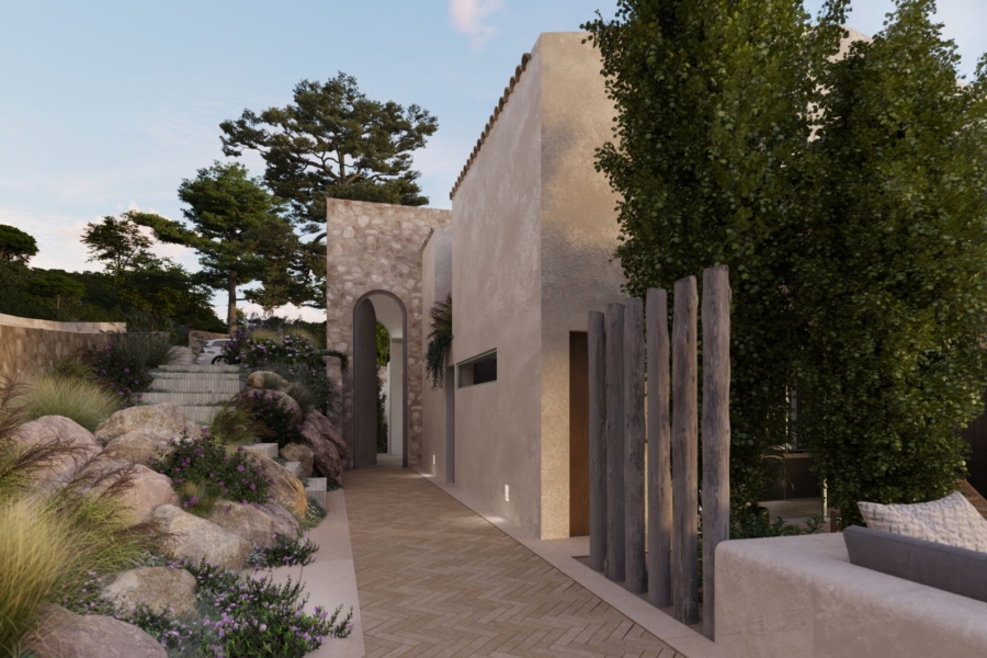 Baugrundstück mit Projekt für eine exklusive Designervilla - Eingangsbereich (5392)