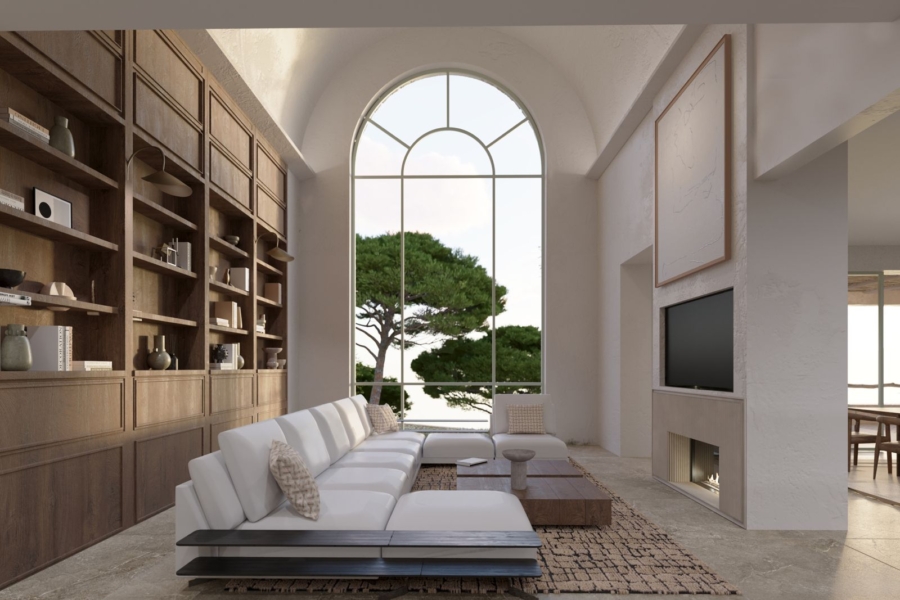 Baugrundstück mit Projekt für eine exklusive Designervilla - Wohnbereich (5387)