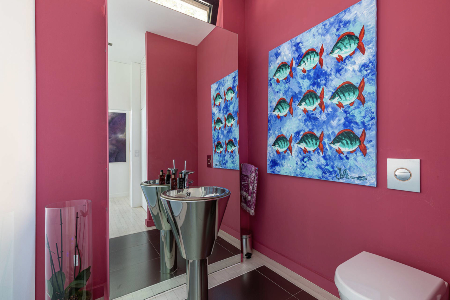 Moderne Villa mit Meerblick in Costa d’en Blanes - Gäste WC (4072)