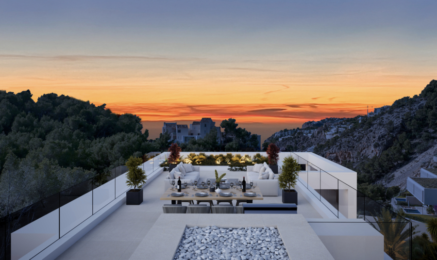 Baugrundstück in attraktiver Lage mit Teilmeerblick in der Cala Llamp - Dachterrasse (5320)