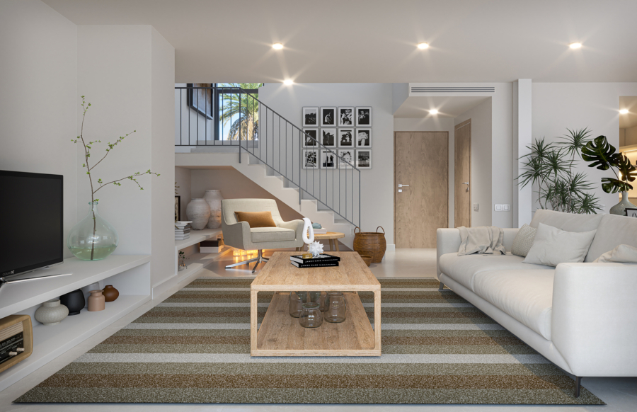 Mediterrane Neubau – Reihenhäuser idyllisch gelegen - Wohnbereich (4839)
