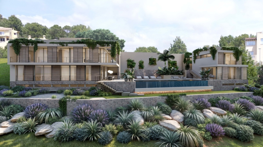 Grundstück in Toplage mit genehmigtem Bauprojekt für eine exklusive Villa mit separatem Gästehaus - Villa mit Gästehaus (5580)